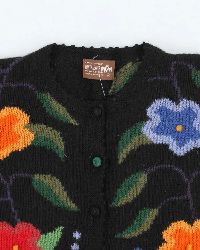 Vintage Alpaca Knit Floral Cardigan - M sold by Rokit product image thumbnail 3