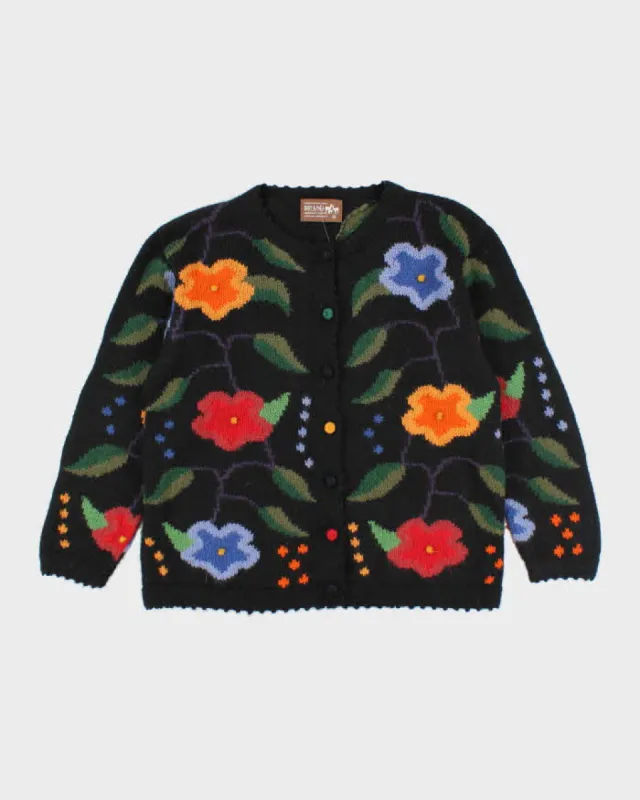 Vintage Alpaca Knit Floral Cardigan - M sold by Rokit