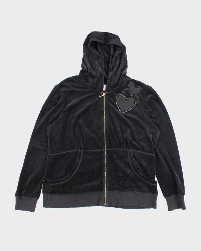 Vintage Y2K Juicy Couture Heart Patch Zip Up Hoodie - XXL sold by Rokit