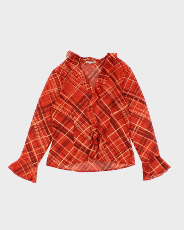 Vintage 90s A. Wear Ruffle Mesh Blouse - M sold by Rokit