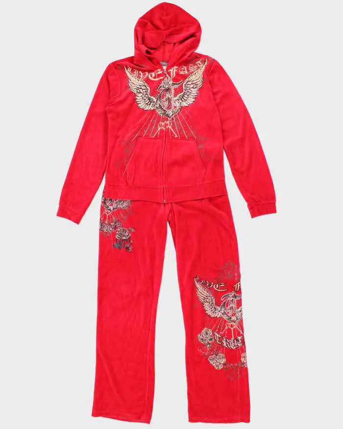 Vintage Y2K Los Angeles Gothic Graphic Printed Track Suit - L sold by Rokit