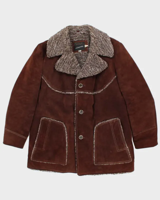 Vintage JC Penny Suede Fur Lined Jacket - L sold by Rokit