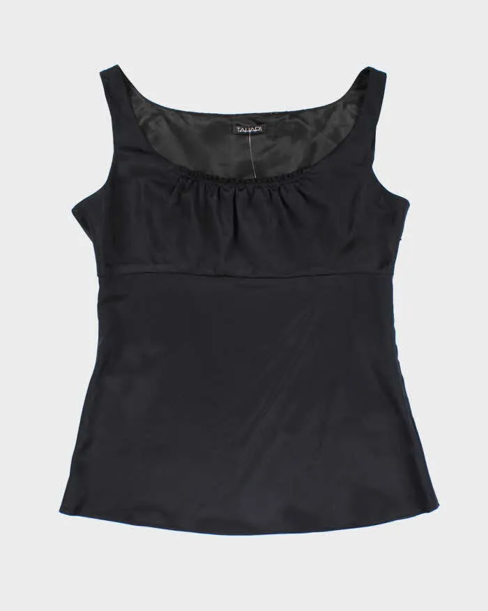 Y2k 00s Tahari Black Satin Cami - M sold by Rokit