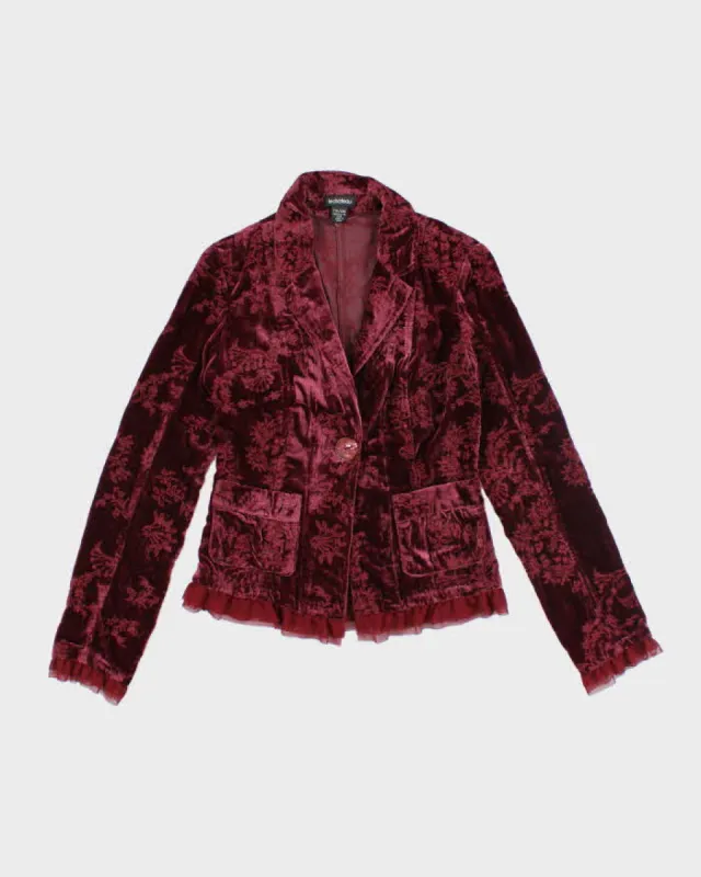 Vintage 90s Le Chateau Velvet Embroidered Blazer - XXS sold by Rokit