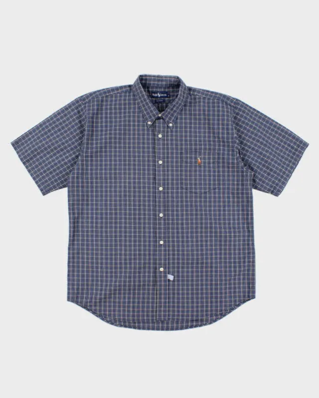 Mens Blue Ralph Lauren Checked Shirt - XL sold by Rokit