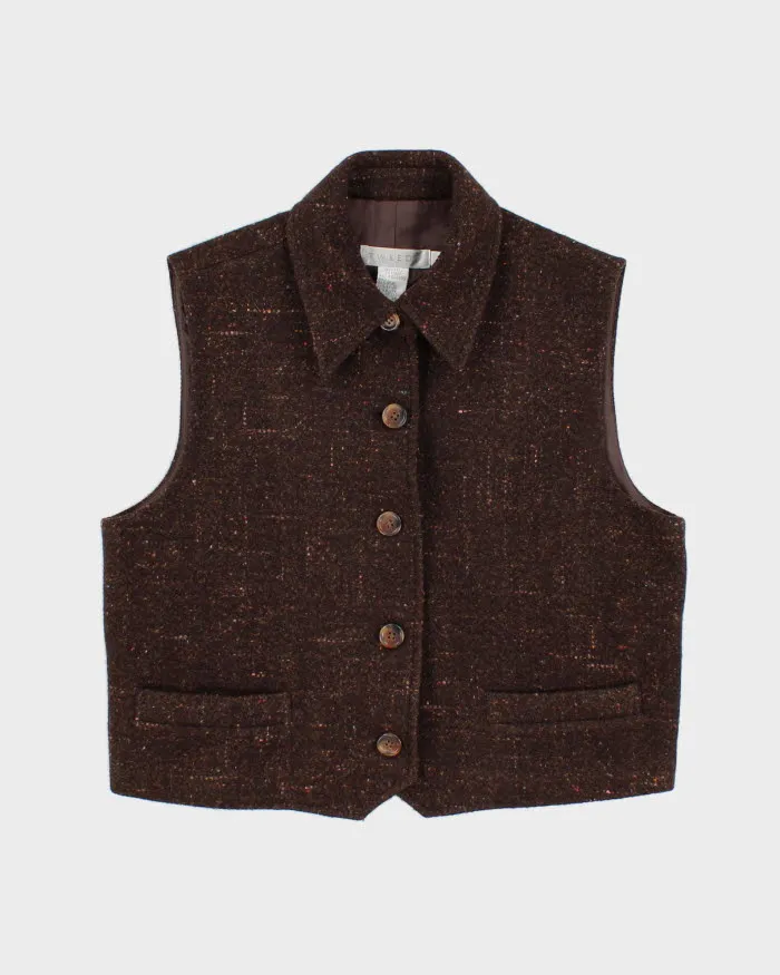 Vintage 90s Tweeds Collared Sleeveless Jacket - M sold by Rokit