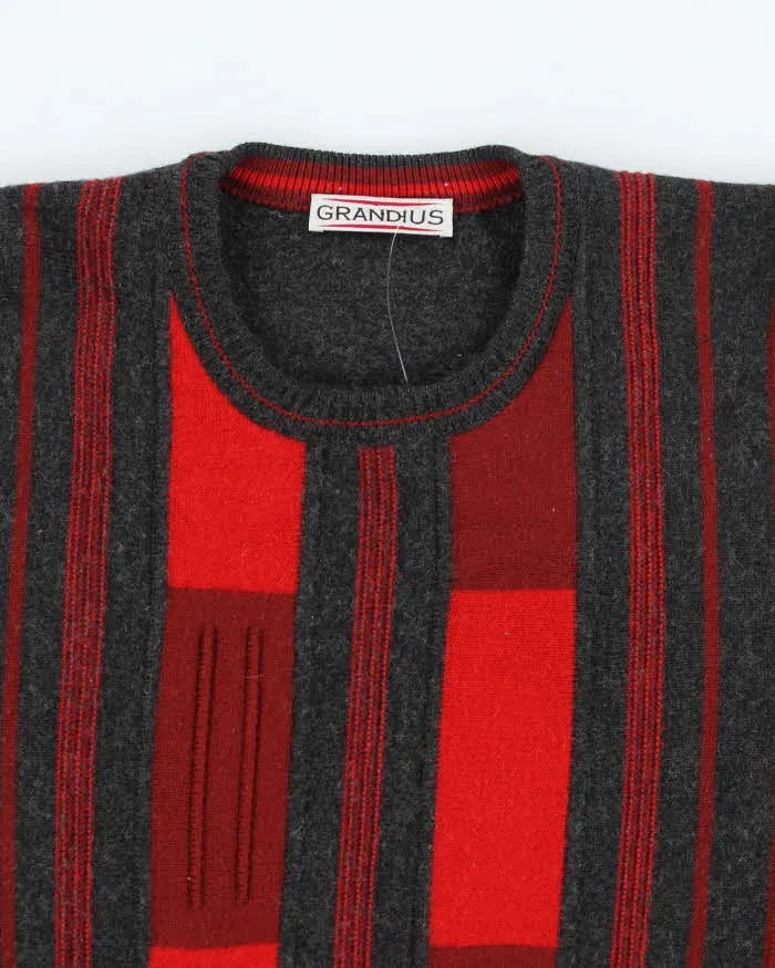 Vintage 80's Grandius Patterned Merino Wool Blend Knit Jumper - L sold by Rokit product image thumbnail 3