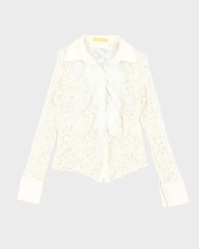 Sandro Mesh Button-Up Blouse - S made by Rokit