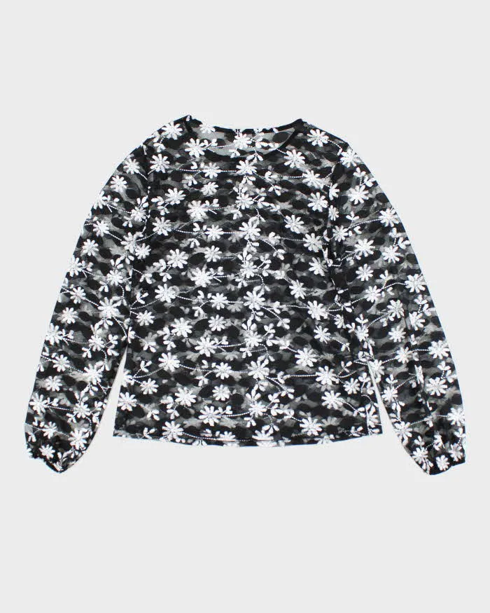 Y2k 00s Suzy Shier Mesh Floral Top - M sold by Rokit product image thumbnail 2