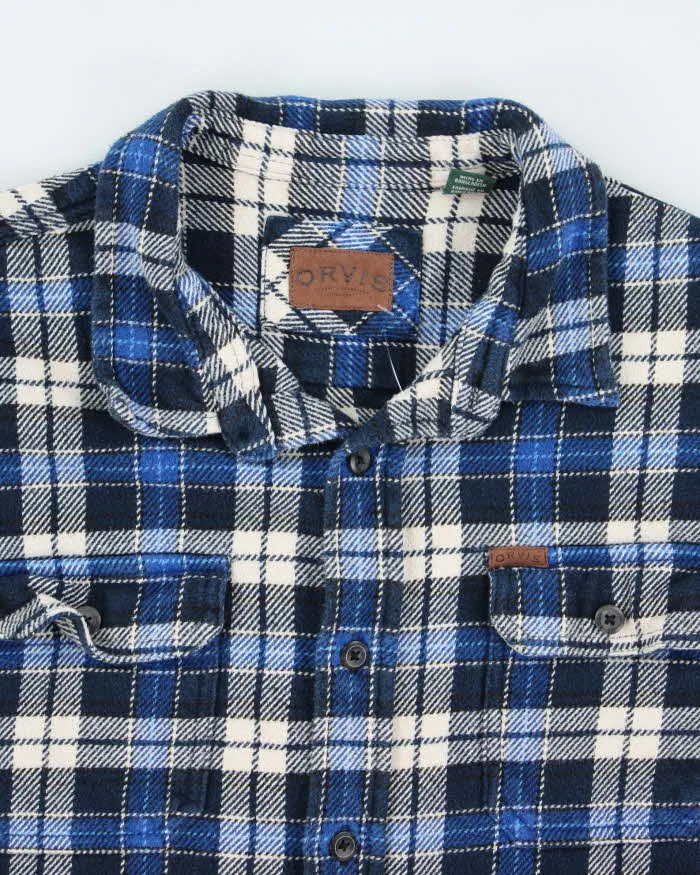 Vintage Orvis Heavyweight Blue Plaid Flannel Shirt - XL sold by Rokit product image thumbnail 3