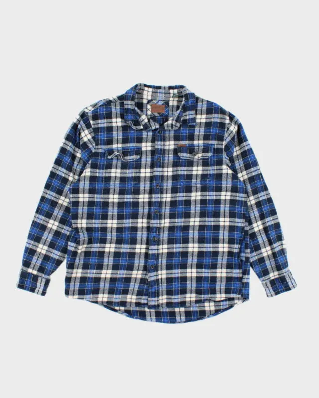 Vintage Orvis Heavyweight Blue Plaid Flannel Shirt - XL sold by Rokit