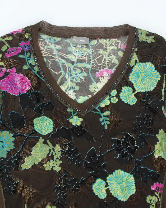 Vintage 90s Marc Aurel Floral Mesh Top - M sold by Rokit product image thumbnail 3