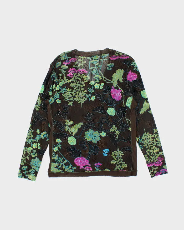 Vintage 90s Marc Aurel Floral Mesh Top - M sold by Rokit product image thumbnail 2