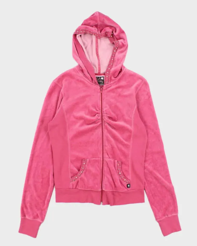 Vintage Y2K LA Kitty Sequined Zip Up Hoodie - M sold by Rokit