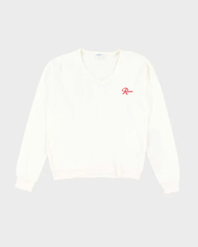 Vintage 70's Women's Champion Lightweight Knitted V-Neck Jumper - M sold by Rokit