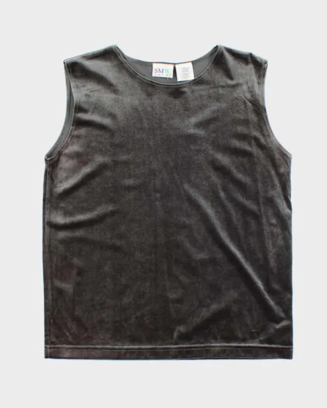Y2k 00s Style My Way Velvet Sleeveless Top - M sold by Rokit