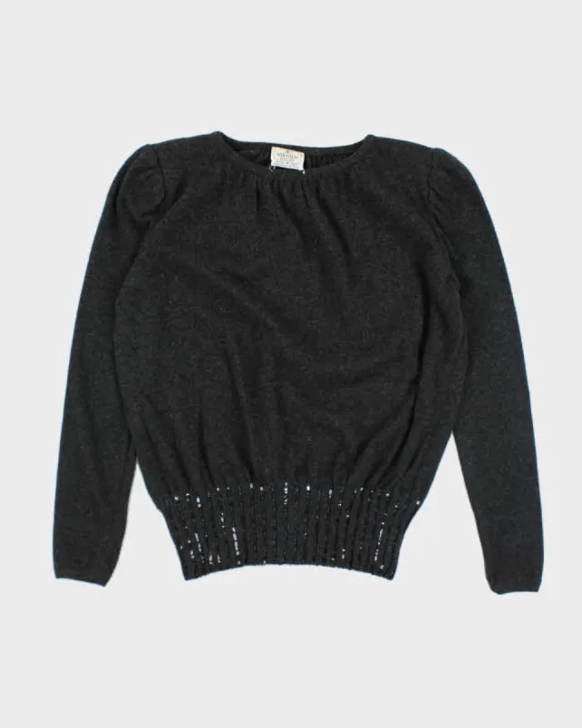 Vintage Valentino Grey Knit Jumper - M sold by Rokit