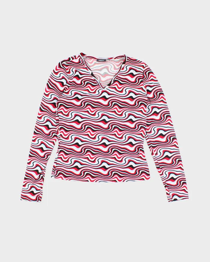 Y2k 00s Mexx Swirl Pattern Top - S sold by Rokit