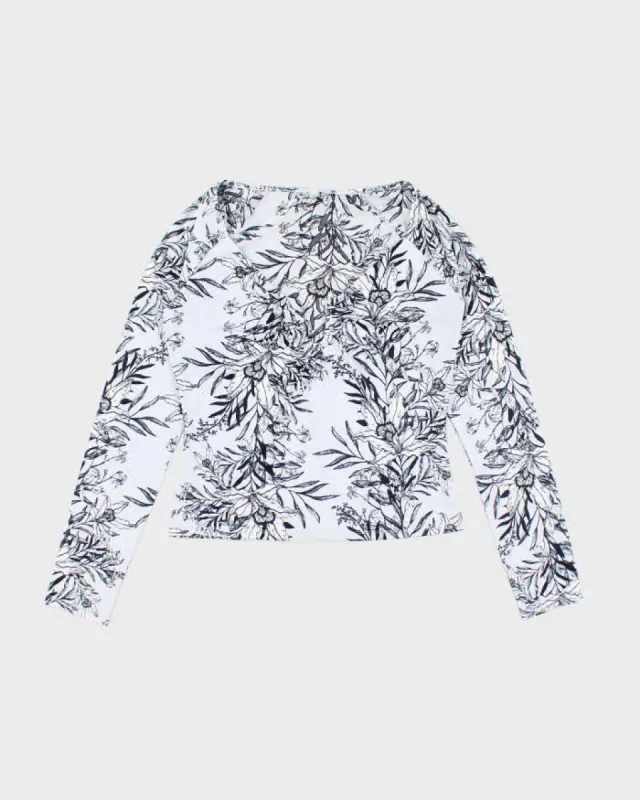 Y2k 00s Guess Floral Long Sleeve Top - M sold by Rokit