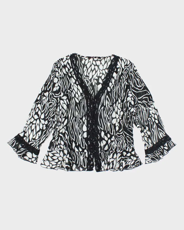 Y2k 00s Violet & Claire Pattern Mesh Blouse - XL sold by Rokit