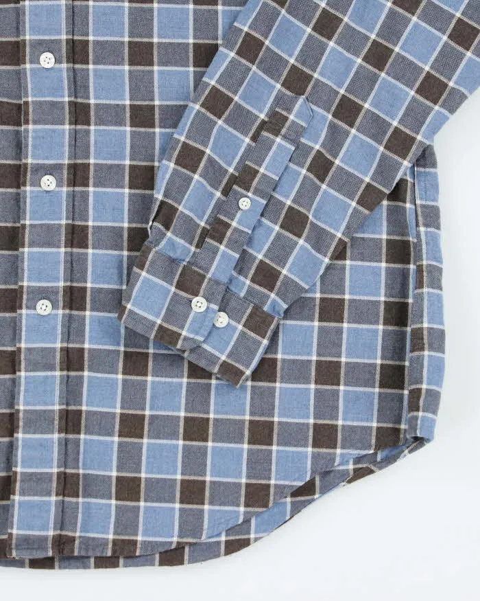 Vintage Brooks Brothers Blue Checked Flannel Shirt - L sold by Rokit product image thumbnail 4