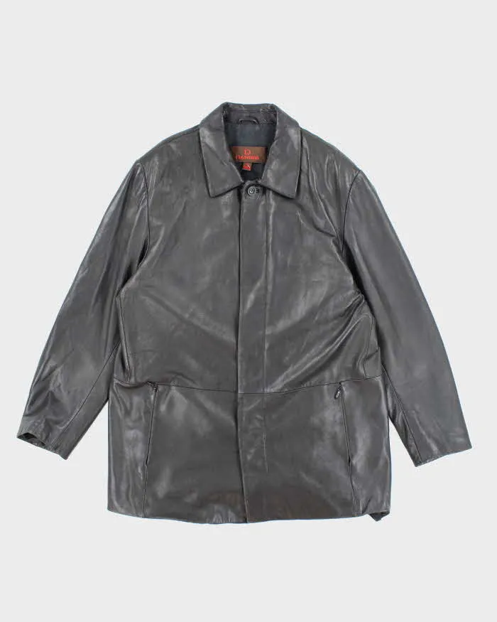 Vintage 90's Danier Heavyweight Snap Button Leather Jacket - L sold by Rokit