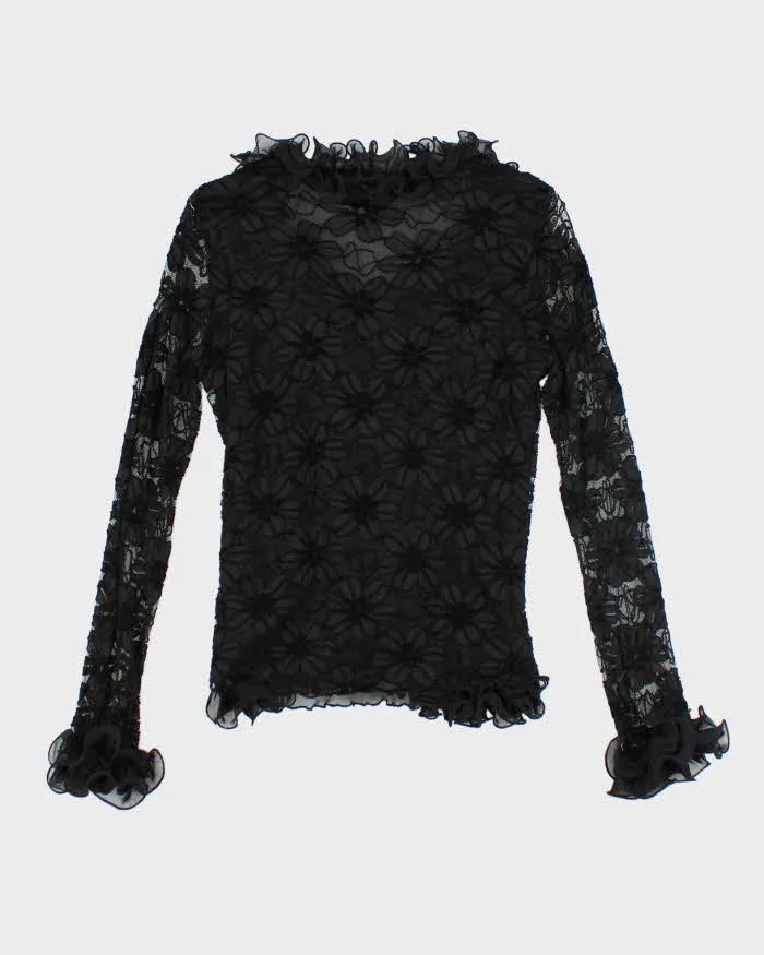 Vintage 90s Cami & Lace Long Sleeve Ruffle Blouse - M sold by Rokit product image thumbnail 2