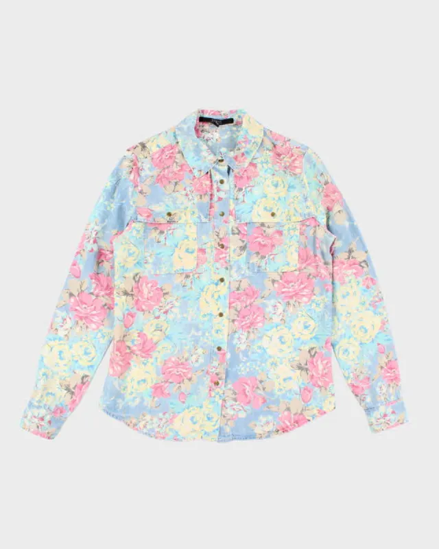 Y2k 00s Guess Floral Long Sleeve Shirt - S sold by Rokit