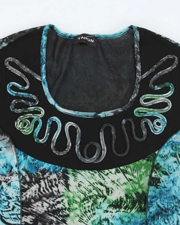 Y2k 00s Taifun Pattern Mesh Top - M sold by Rokit product image thumbnail 3