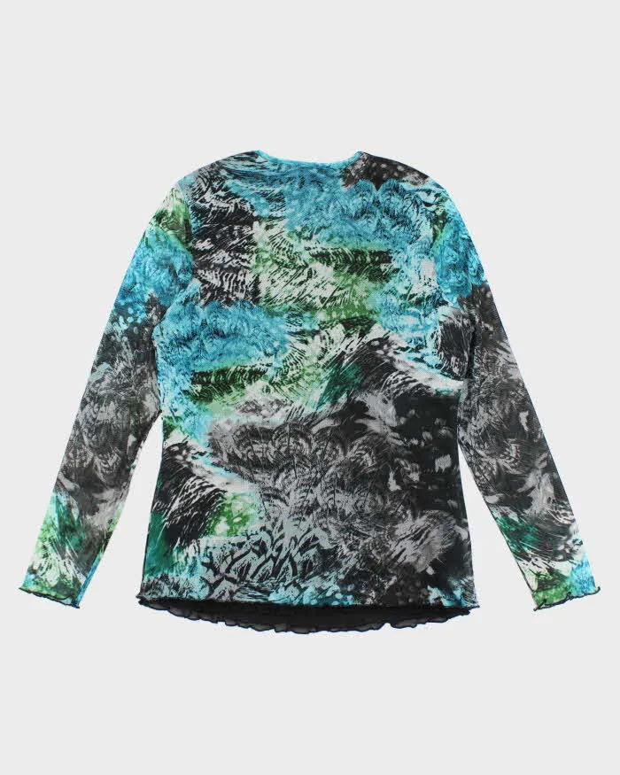 Y2k 00s Taifun Pattern Mesh Top - M sold by Rokit product image thumbnail 2