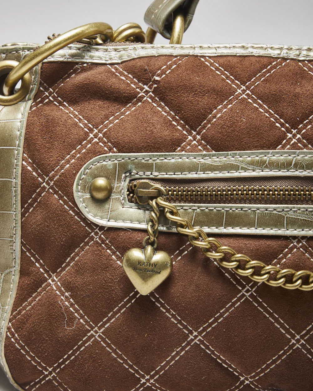 Kathy Van Zeeland Brown Quilted Handbag sold by Rokit product image thumbnail 3