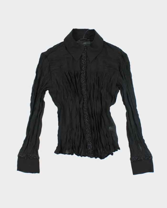 Y2k 00s Le Cavier Beaded Mesh Shirt - S sold by Rokit