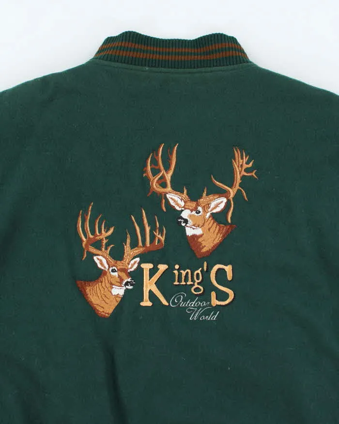 Vintage 90's Heavyweight Suede Embroidered Varsity Jacket - XL sold by Rokit product image thumbnail 5