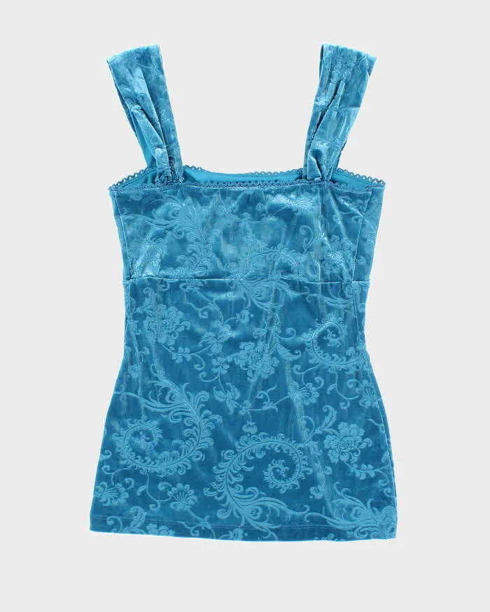 Y2k 00s Le Chateau Blue Velvet Cami - XXS sold by Rokit product image thumbnail 2