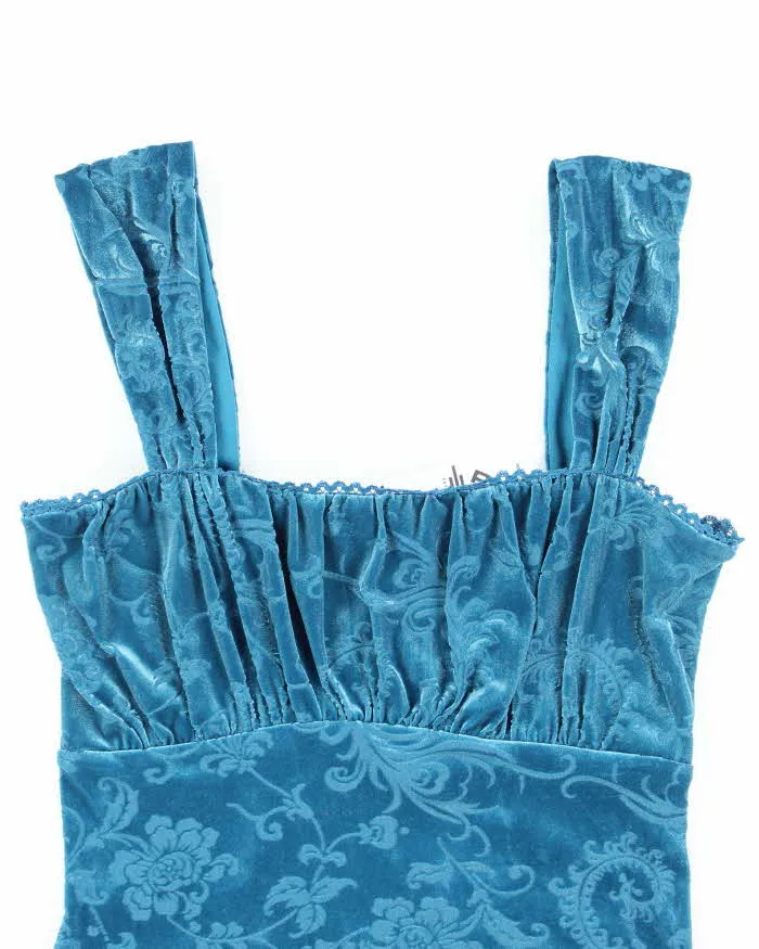 Y2k 00s Le Chateau Blue Velvet Cami - XXS sold by Rokit product image thumbnail 4
