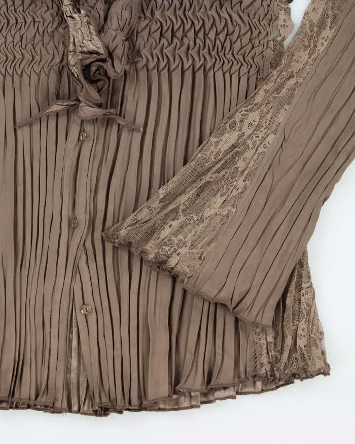 Vintage 90s Laura Brown Ruffle Blouse - S sold by Rokit product image thumbnail 4