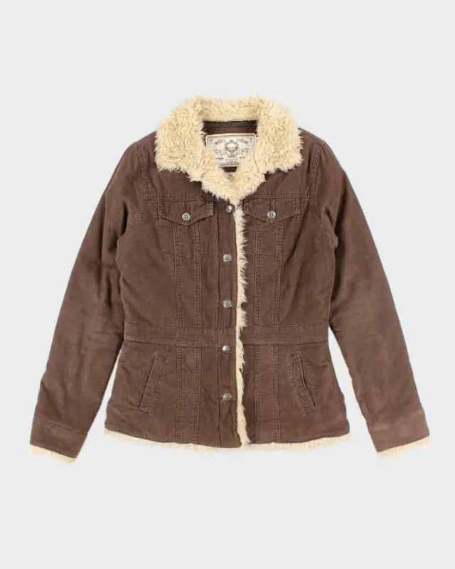 Vintage Y2k 00s Roxy Corduroy Faux Fur Collar Jacket - S sold by Rokit