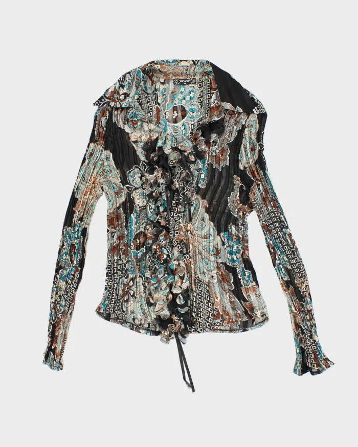 Vintage 90s Arcadia Mesh Ruffe Blouse - M sold by Rokit