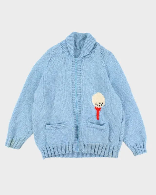 Vintage 80's Cowichan Heavyweight Golf Design Zip Up Cardigan - XL sold by Rokit