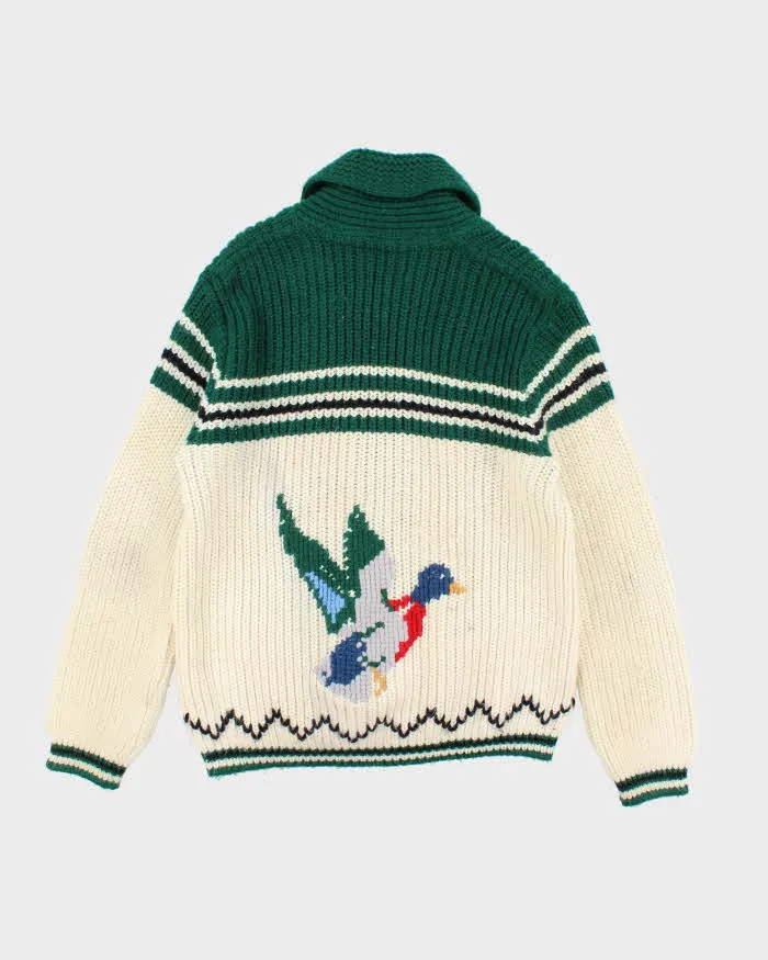Vintage 80's Cowichan Heavyweight Duck Design Zip Up Cardigan - L sold by Rokit product image thumbnail 2