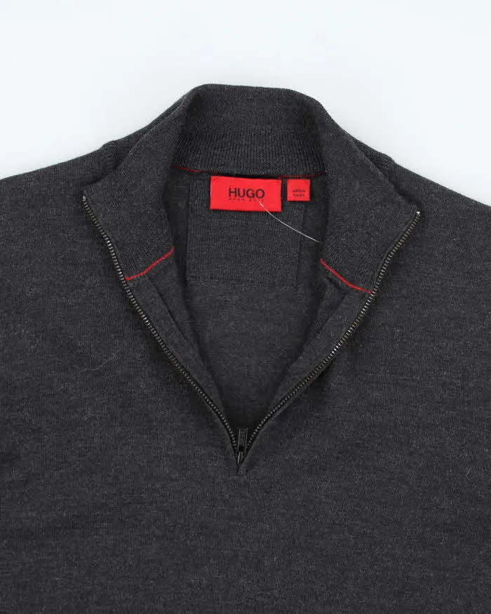 Vintage Y2K Hugo Boss 100% Wool Quarter Zip Knit - L sold by Rokit product image thumbnail 3