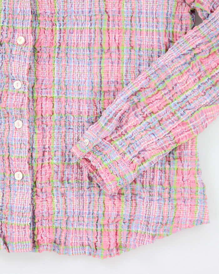 Vintage Checked Seersucker Blouse - M sold by Rokit product image thumbnail 4