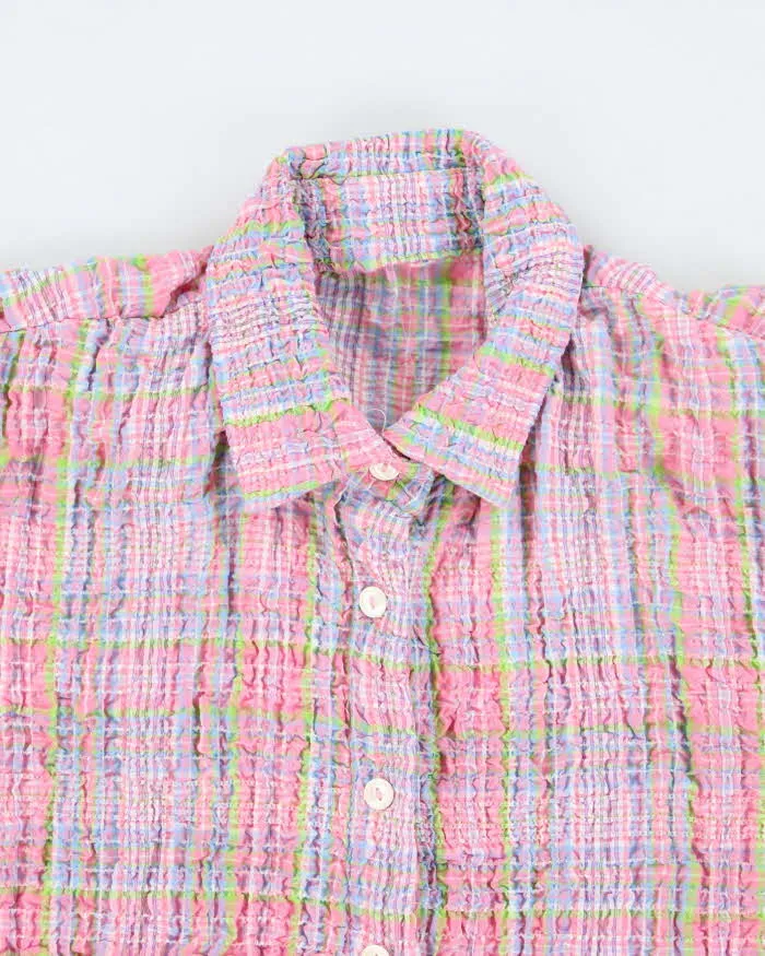 Vintage Checked Seersucker Blouse - M sold by Rokit product image thumbnail 3
