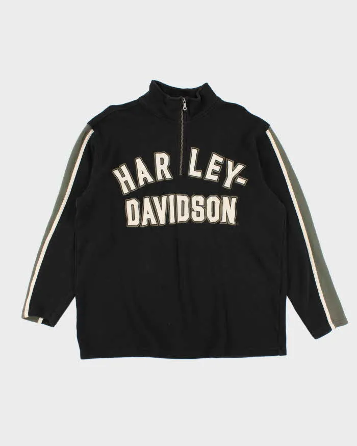 Vintage Y2K Harley Davidson Quarter Zip Spell Out Sweatshirt - XL sold by Rokit