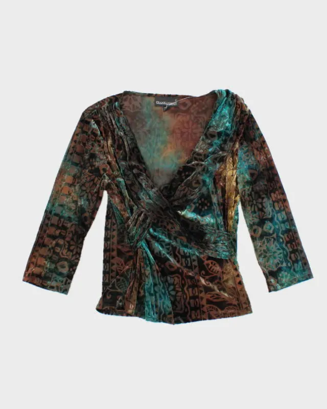 Vintage 90s Frankly Man Velvet Top - M sold by Rokit
