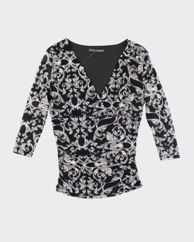 Y2k 00s Suzy Shier Pattern Top - M sold by Rokit