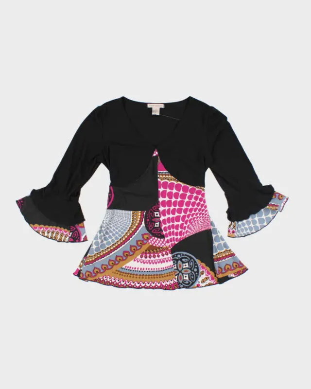 Y2k 00s Susan Lawrence Pattern Top - S sold by Rokit