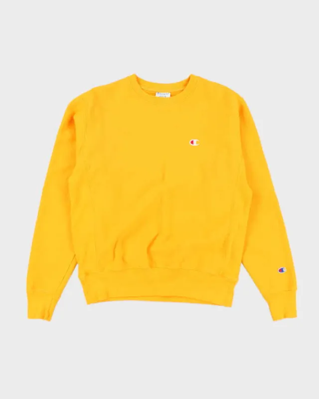 Vintage 2000's Champion Plain Yellow Sweatshirt - M made by Champion
