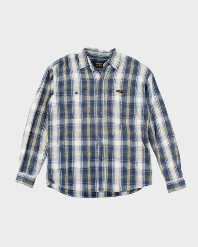 Vintage Wrangler Western Snap Button Flannel Shirt - M sold by Rokit