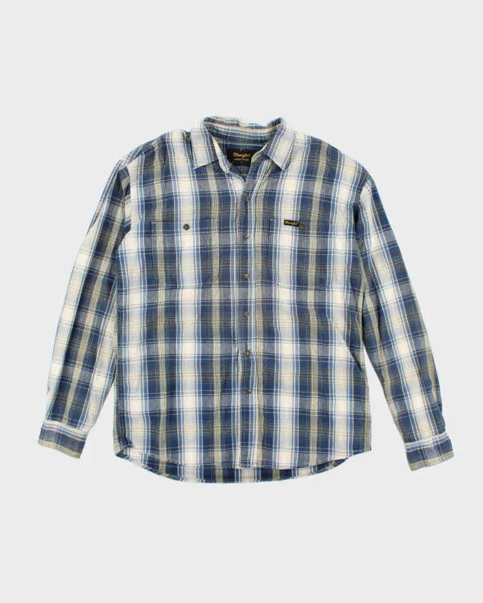 Vintage Wrangler Western Snap Button Flannel Shirt - M sold by Rokit